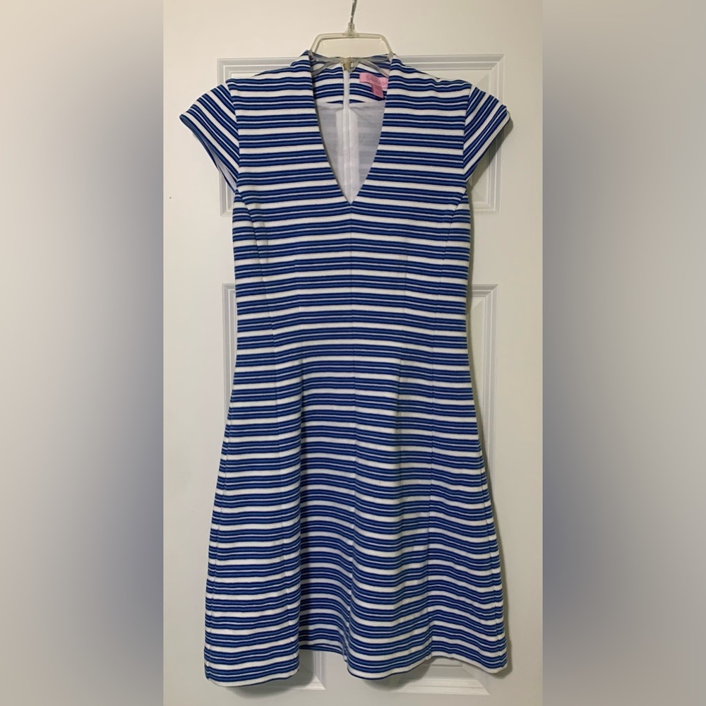 Lilly Pulitzer Blue and White Striped knee length Dress